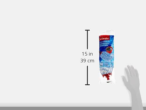 Vileda Supermocio Micro and Cotton Mop Refill, White, 18 x 10 x 37 cm, Pack of 2