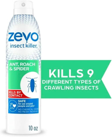 Zevo Roach Killer Ant, Roach, Spider Insect Spray (10 oz) | Indoor Outdoor Use | Instant Action | Pet People Friendly Safe (2)
