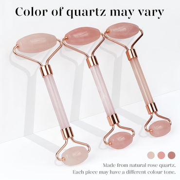 BAIMEI IcyMe Jade Roller & Gua Sha, Face Roller Redness Reducing Skin Care Tools, Self Care Pink Gift for Men Women, Massager for Face, Eyes, Neck, Relieve Fine Lines and Wrinkles - Rose Quartz