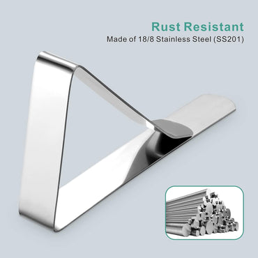 12 Pack Tablecloth Clips - Heavy Duty Picnic Table Clips, Stainless Steel Table Cloth Cover Clamps, Table Cloth Holders Ideal for Restaurant Picnics Marquees Weddings Graduation Party