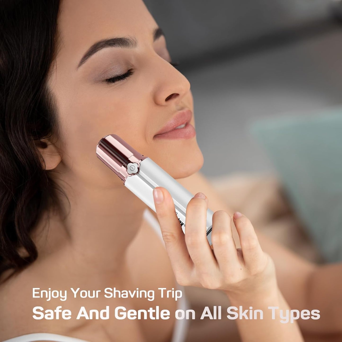 Facial Hair Remover for Women,Hair Removal Device Rechargeable Epilator for Women for Face Included 2 x Replacement Heads, Painless Lady Shavers, for Lip,Mustache, Chin