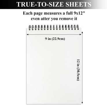 9" x 12" Sketch Book, Top Spiral Sketchbook, 100 Sheets Sketch Pad, (68 lb/100 GSM) Drawing Paper Pad, Drawing Pad for Kids, Artist Sketchbook for Drawing, Illustration & Art Supplies.