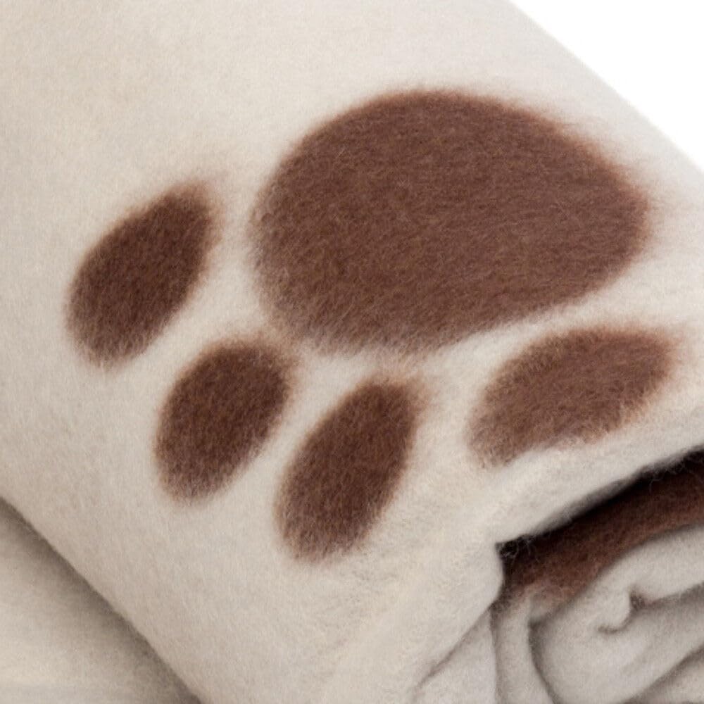 Petface Soft Cosy Fleece Comforter Paw Prints Blanket for Dogs, 100 x 70 cm