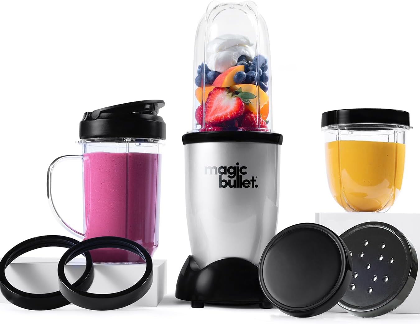 nutribullet magic bullet Blender, Mixer & Food Processor All-in-One - 10pc Kit - 200W - Sleek & Compact Design - Chop, Blend, Grate, Grind, Mix & Whip in Seconds - Easy Lock On & Pulse Feature