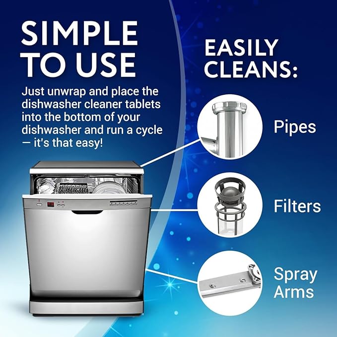 Impresa Dishwasher Cleaner and Deodorizer - 16 Tablets - Eliminates Limescale and Mineral Buildup - Removes Unwanted Odors - Compatible with Most Dishwashers - Fresh Scent - Dishwasher Pod Cleaner