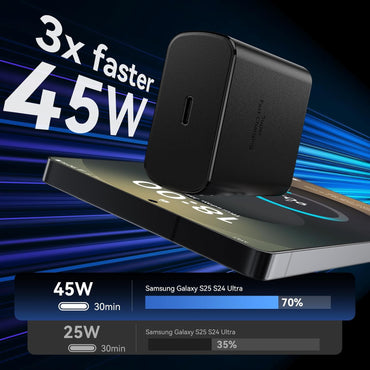 45W USB C Super Fast Charger, Type C Charger Fast Charging Android Phone Charger Block with 10FT Type C Charging Cable for Samsung Galaxy S25/S25 Ultra/S25+/S24 Ultra/S24/S24+/S23/S23 Ultra/S22 Ultra