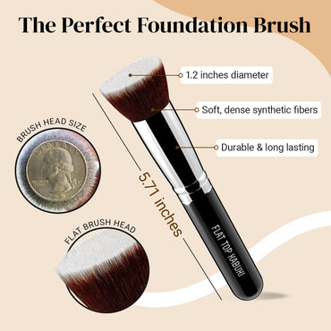 Premium  Flat Top Kabuki Foundation Brush By KESHIMA - Cart Shape