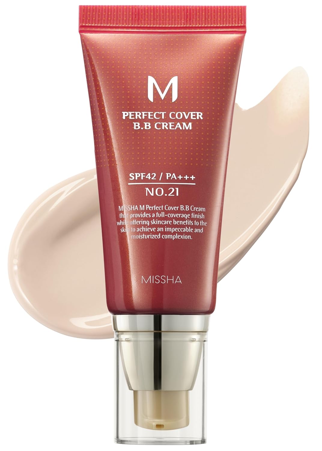MISSHA M Perfect Cover BB Cream No.21 Light Beige SPF 42 PA+++ 1.69oz Tinted Moisturizer - Cart Shape