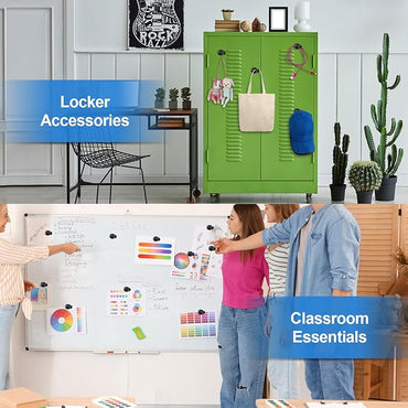 LOVIMAG 12Pcs Black Fridge Magnets, Small and Strong Magnets for Whiteboard, Office, Classroom, Map, Kitchen