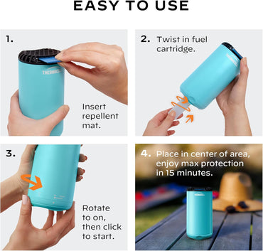 Thermacell Mosquito Repeller Patio Shield; Includes 12-Hour Refill; 15 Foot Zone of Protection; Highly Effective Mosquito Repellent for Patio; Bug Spray Alternative; Scent Free