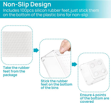 Vtopmart 25-Piece Clear Plastic Drawer Organizer Set – 4 Size Non-Slip Storage Bins for Bathroom, Kitchen, Makeup, Vanity & Office Drawers