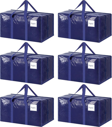 Fygrip 6-Pack Extra Heavy-Duty Large Moving Bags – Waterproof Storage Totes with Reinforced Zippers & Handles