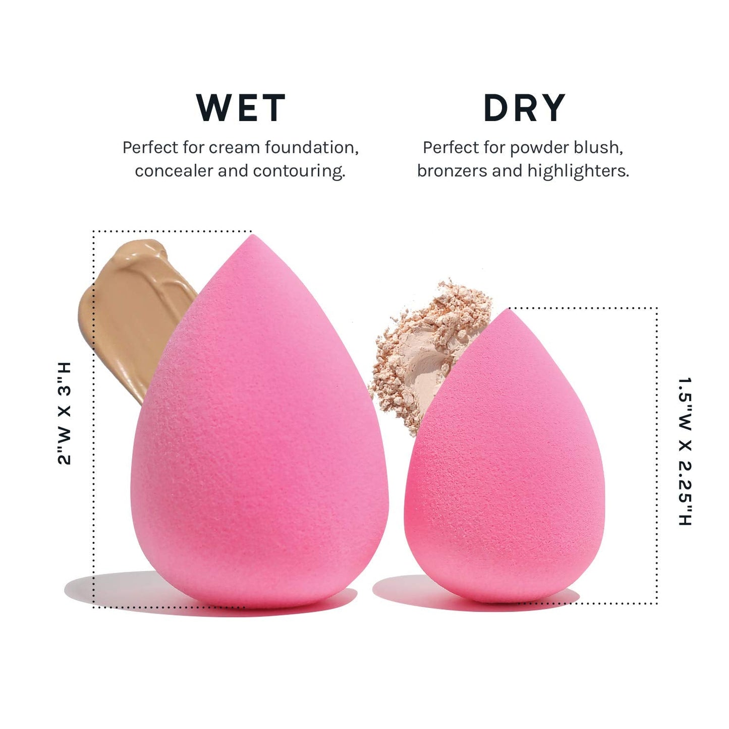 AOA Studio Latex-Free Makeup Sponge Set of 6, Super Soft for Powder, Cream & Liquid - Cart Shape