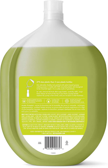 Method Gel Dish Soap Refill, Lime + Sea Salt Scent, Powerful Cleaning Formula, Large Refill Tub, Biodegradable Formula, Cuts Through Grease, 54 Fl Oz