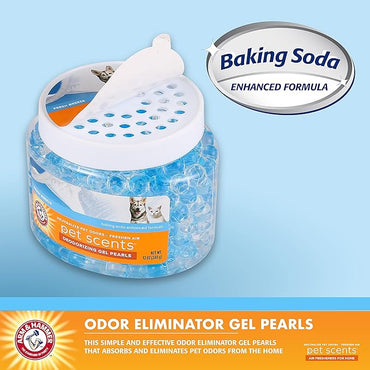 Arm & Hammer for Pets Air Care Pet Scents Deodorizing Gel Beads in Fresh Breeze | 12 oz Pet Odor Neutralizing Gel Beads with Baking Soda | Air Freshener Beads for Pet Odor Elimination (FF12689)