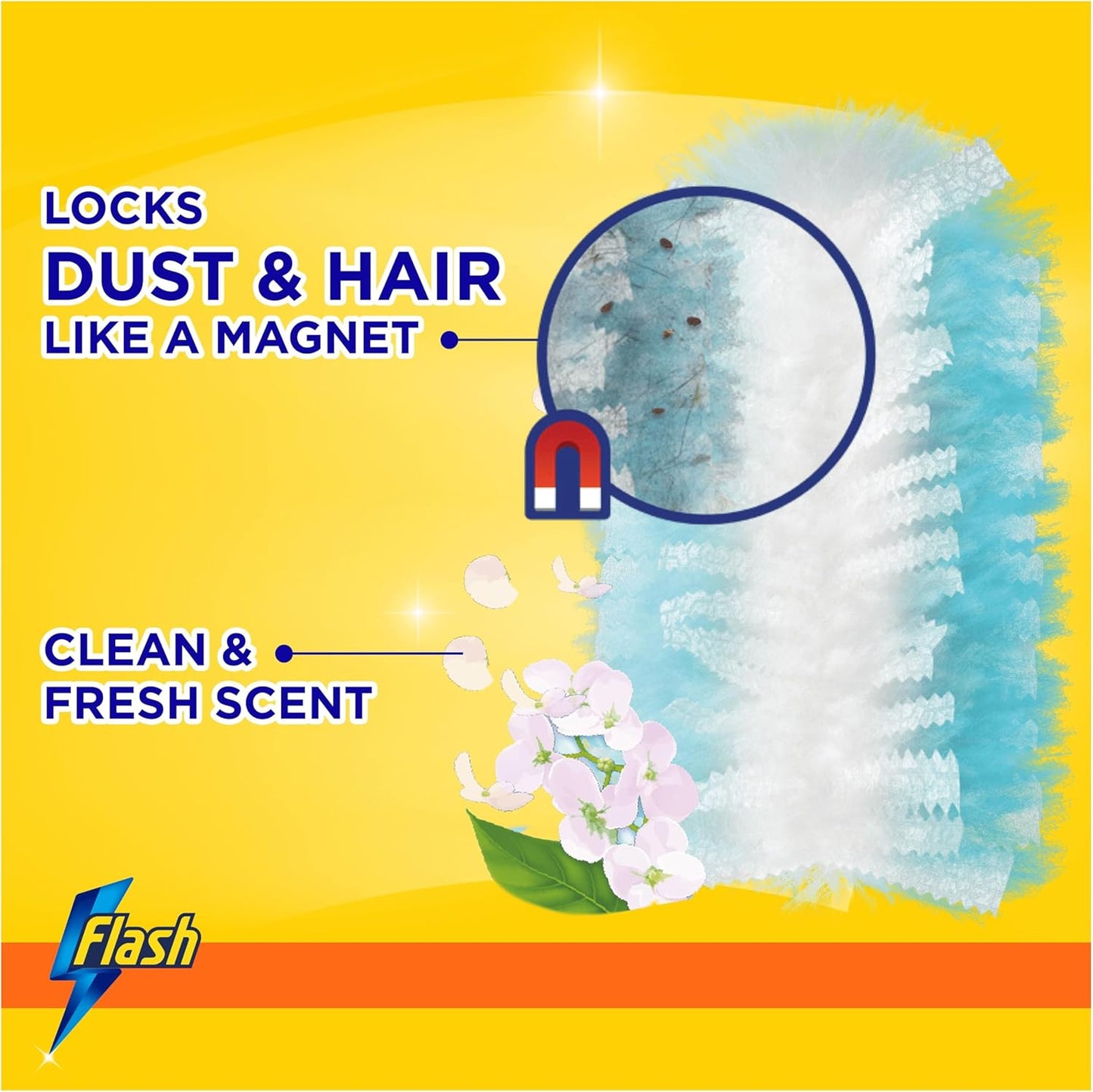 Flash Dust Magnet Mrs Hinch's Enchanted Wildflowers Duster Scented Refills 9ct, Traps & Locks Up Dirt & Hair In No Time