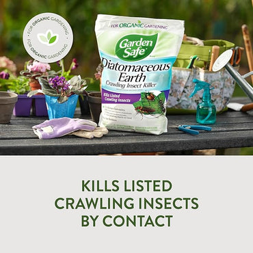 Garden Safe Brand Crawling Insect Killer Containing Diatomaceous Earth, 4 Pounds, Kills Cockroaches, Ants and Other Listed Crawling Insects by Contact, For Use Indoors & Outdoors - Cart Shape