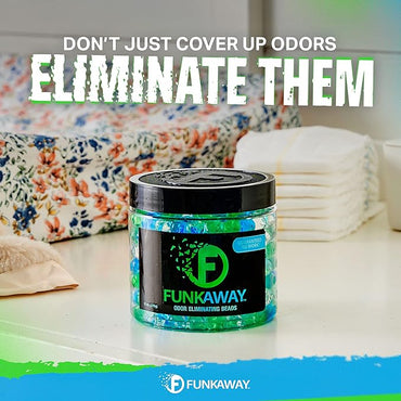 FunkAway Odor Eliminating Beads, 12 oz., Supercharged Odor Absorbing Beads for the House, Car or Gym, Eliminate Smoke, Pet and Bathroom Odors for Long-Lasting Results