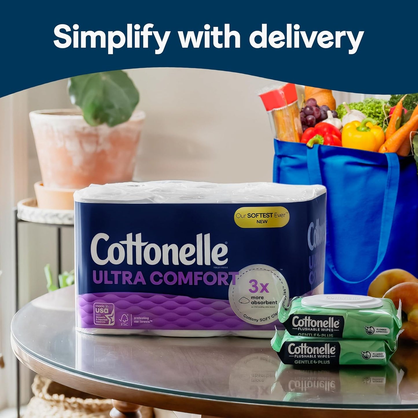 Cottonelle Ultra Comfort Toilet Paper, 9 Mega Rolls = 36 Regular Rolls, Packaging May Vary