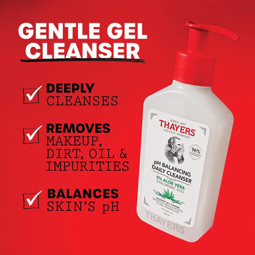 THAYERS pH Balancing Daily Cleanser, Face Wash with Aloe Vera 8 FL Oz. - Cart Shape