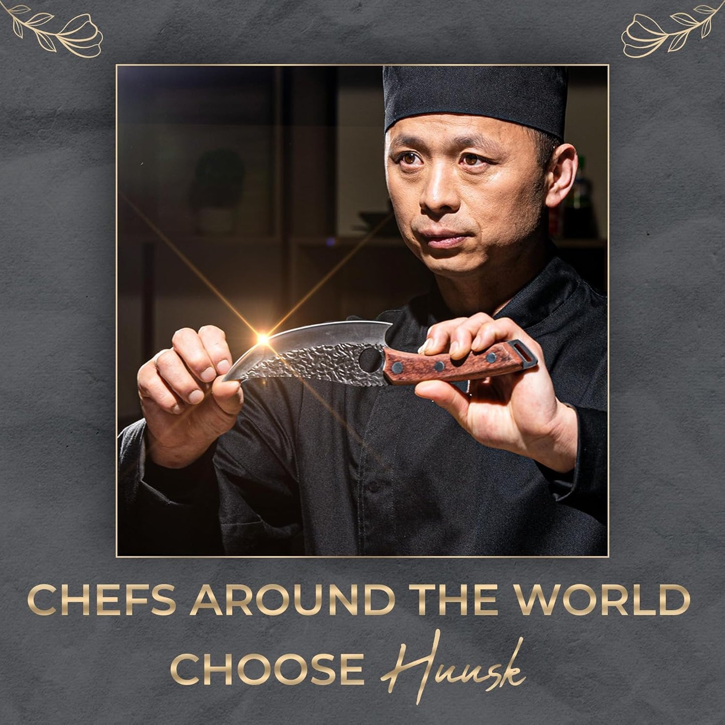Huusk Chef Knife 11 inch, Kitchen Knive for Cutting, Boning, Chopping. Japanese Kitchen Knife Designed for Balance and Control, Blending Modern Style with Traditional Appeal. Meat Knife, Sharp Knives