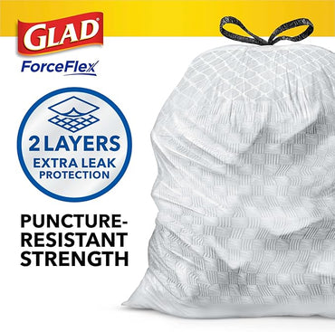 Glad ForceFlex Tall Kitchen Trash Bags, 13 Gal, Fragrance Free, 110 Ct (Package May Vary)