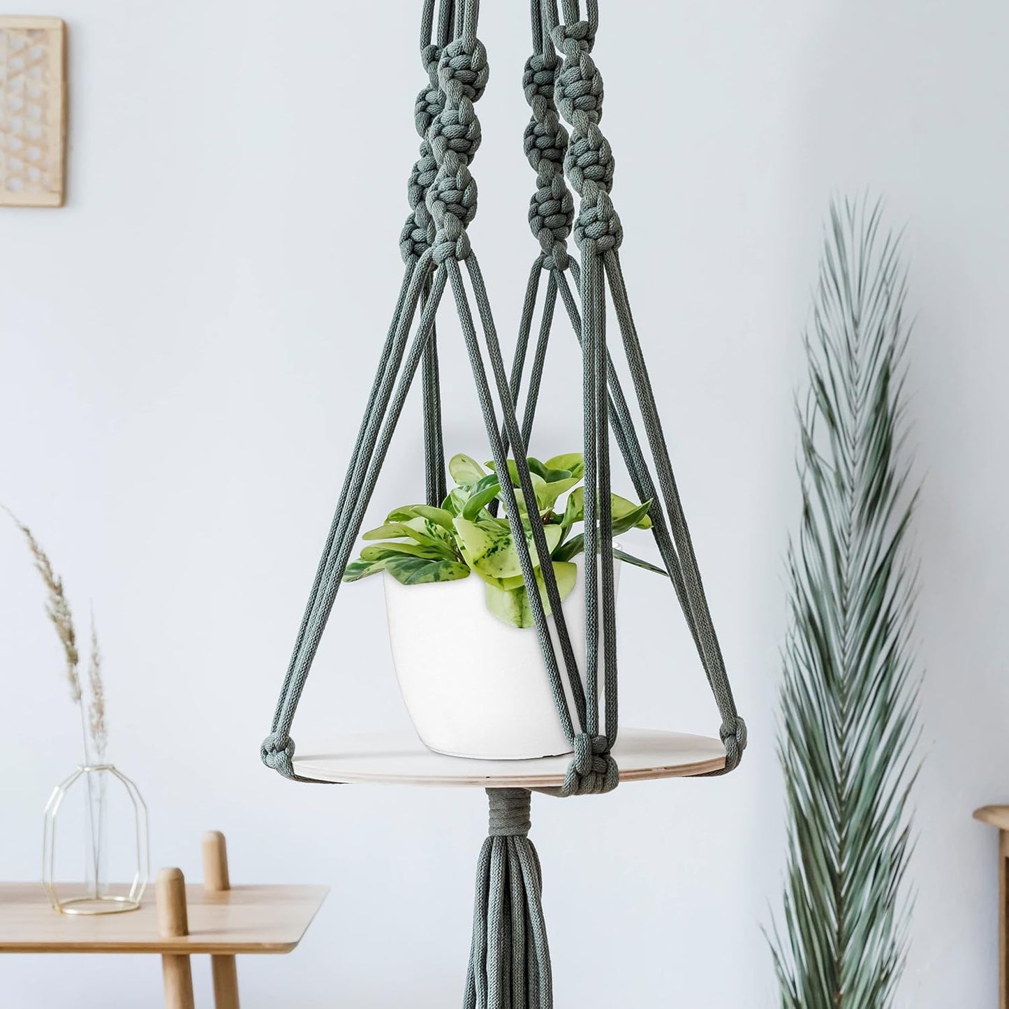 Utopia Home Plant Pots Indoor with Drainage Holes – Set of 5 White Plastic Flower Pots (7/6.6/6/5.3/4.8 Inch) – Modern Planters for Indoor Plants, Room & Office Décor, Great Stocking Stuffers