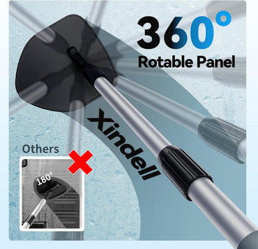XINDELL Extendable Windshield Cleaner for Car, Long Handle Car Interior Glass Cleaning Tool with Pivot Head – Reusable Microfiber Pads, Streak-Free Auto Detailing Kit for SUV Truck