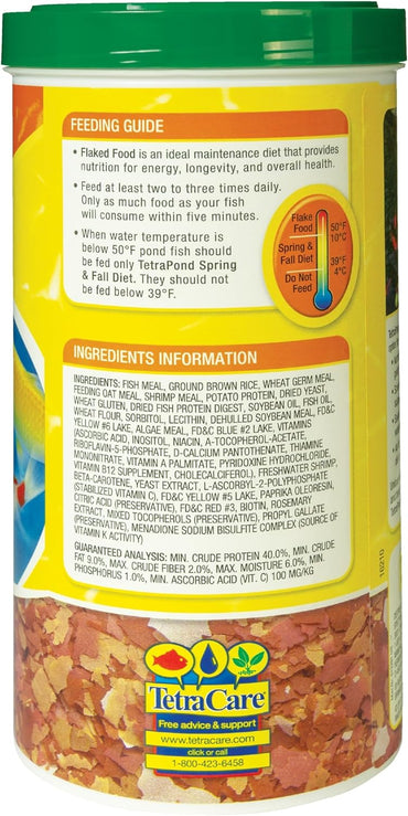 TetraPond Pond Flakes, Complete Nutrition for Smaller Pond Fish, Fish Food for Goldfish and Koi Fish, 6.35 Ounces