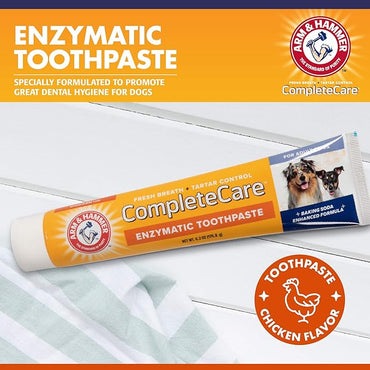 Arm & Hammer Complete Care Enzymatic Dog Toothpaste, 6.2 oz - Pet Toothpaste For Puppies and Adult Dogs, Dental Care and Clean Teeth, 6.2 Oz