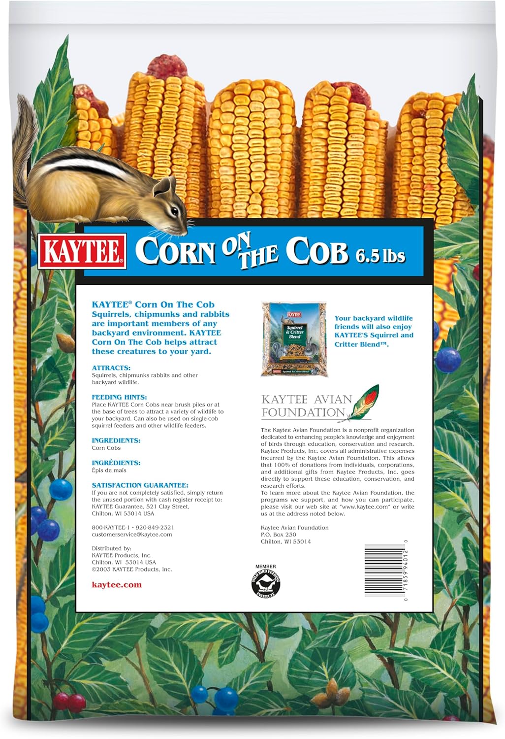 Kaytee Corn On The Cob, 6.5 lb