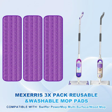 MEXERRIS Microfibre Spray Mop for Floor Cleaning Wet Dry Kitchen Floor Cleaning Mop with 2x Refillable Bottles 360°Rotatable Hardwood Mop for Laminate Wood Tiles 3x Reusable Pads and 1 Scrubber
