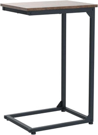 AMHANCIBLE C Shaped Side Table, End Tables Living Room Set of 2, Slide Under Couch Table for Sofa, TV Trays for Bedroom, Small Space, Rustic Brown HET02CBR
