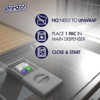 Presto! Triple Action Dishwasher Pacs, Anti-spotting, Fresh Scent, 70 Count