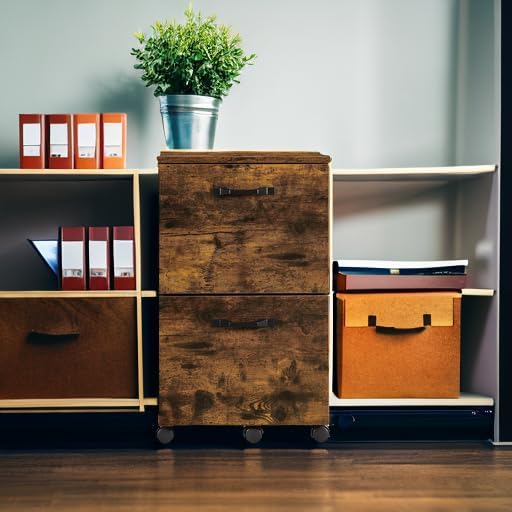 VASAGLE 2-Drawer File Cabinet, Small Rolling Filing Cabinet for Home Office, Printer Stand, for A4, Letter-Size Documents, 15.7 x 16.5 x 27.6 Inches, Rustic Brown and Ink Black UOFC040B01