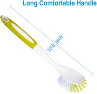 Washing Up Brushes for Dish Kitchen Sink Pot Pan Scrubbing with Durable Bristles, Yellow-green 3Pcs