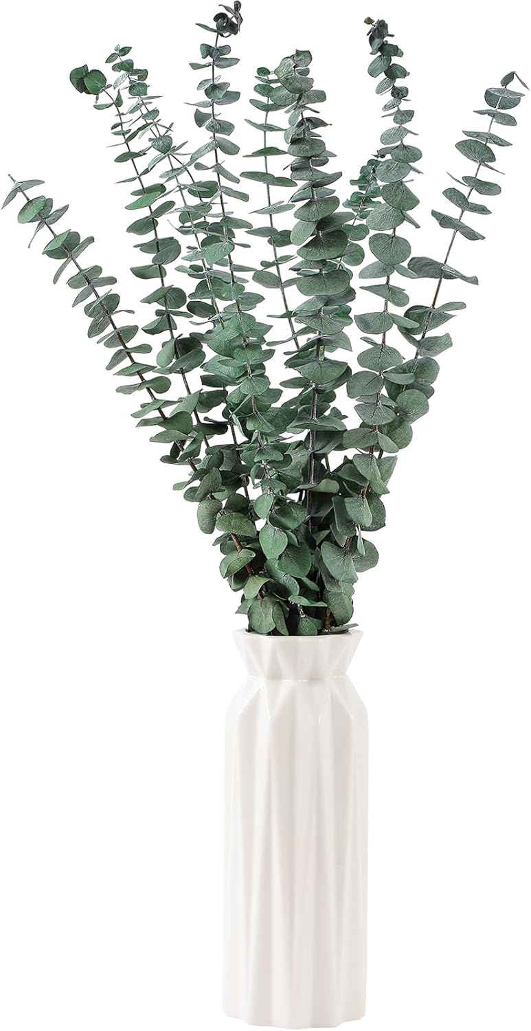10 Pcs Dried Eucalyptus Stems 17" Real Eucalyptus for Shower Hanging 100% Made from Fresh Leaves, Wedding, Home, Farmhouse, DIY Spring Decor Bathroom Decor Home Decor