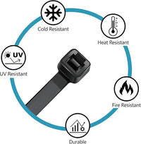 Zip Ties Assorted Sizes(4”+6”+8”+12”), 400 Pack, Black Cable Ties, UV Resistant Wire Ties by ANOSON - Cart Shape