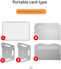 WINB Portable Folding BBQ Grill for 1-2 People - Mini Charcoal Grill for Camping, Compact Stainless Steel Fire Pit with Carry Bag, Outdoor Grill for Backyard, Hiking & Picnic (8.2X5.5 IN)