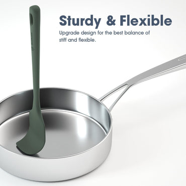 5 Pieces Silicone Spatula Set, Food Grade Rubber Spatula, Upgrade Strong Handle with Ergonomic Grip, Heat Resistant Up to 600°F for Nonstick Cookware, Cooking