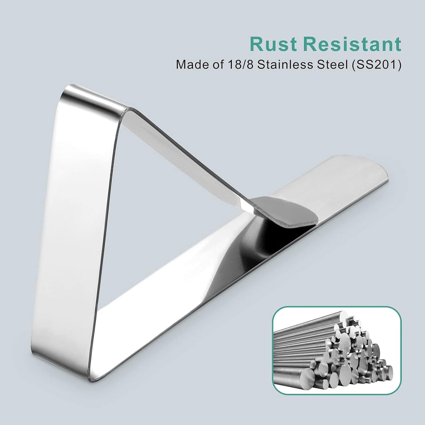 12 Pack Tablecloth Clips - Heavy Duty Picnic Table Clips, Stainless Steel Table Cloth Cover Clamps, Table Cloth Holders Ideal for Restaurant Picnics Marquees Weddings Graduation Party