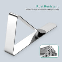 12 Pack Tablecloth Clips - Heavy Duty Picnic Table Clips, Stainless Steel Table Cloth Cover Clamps, Table Cloth Holders Ideal for Restaurant Picnics Marquees Weddings Graduation Party