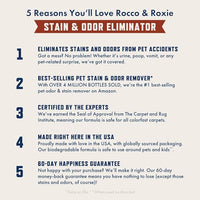 Rocco & Roxie Stain & Odor Eliminator for Strong Odor, 32oz Enzyme Pet Odor Eliminator for Home, Carpet Stain Remover for Cats & Dog Pee, Enzymatic Cat Urine Destroyer, Carpet Cleaner Spray
