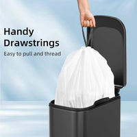 120 Counts 1.6 Gallon Mini Drawstring Trash Bags, Small Garbage Bags by KSSKSS, Code a fit 4.5-8 Liter, 1.2-2 Gal, White Trash Bin Liners for Home Office Kitchen Bathroom Bedroom