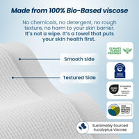 Clean Skin Club Clean Towels XL™, 100% USDA Biobased Face Towel, Disposable Face Towelette, Eczema Association Accepted, Makeup Remover Dry Wipes, Ultra Soft, 100 Ct, 2 Pack