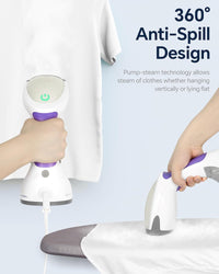 BEAUTURAL Steamer for Clothes, Portable Handheld Garment Fabric Wrinkles Remover, 30-Second Fast Heat-up, Auto-Off, Large Detachable Water Tank