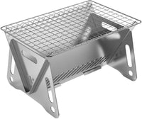 WINB Portable Folding BBQ Grill for 1-2 People - Mini Charcoal Grill for Camping, Compact Stainless Steel Fire Pit with Carry Bag, Outdoor Grill for Backyard, Hiking & Picnic (8.2X5.5 IN)