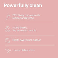 ATTITUDE Baby Dish Soap and Bottle Cleaner, EWG Verified Dishwashing Liquid, No Added Dyes or Fragrances, Tough on Milk Residue and Grease, Vegan, Unscented, 23.7 Fl Oz