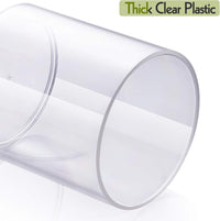 Clear Acrylic Qtip Holder Dispenser Set 4-Pack – Bathroom Vanity Storage Jars for Cotton Balls, Swabs, Pads, Floss Picks (10oz & 12oz)