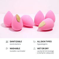 AOA Studio Latex-Free Makeup Sponge Set of 6, Super Soft for Powder, Cream & Liquid - Cart Shape